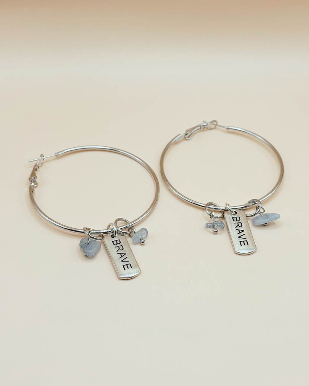 Brave Hoop Earrings- blue