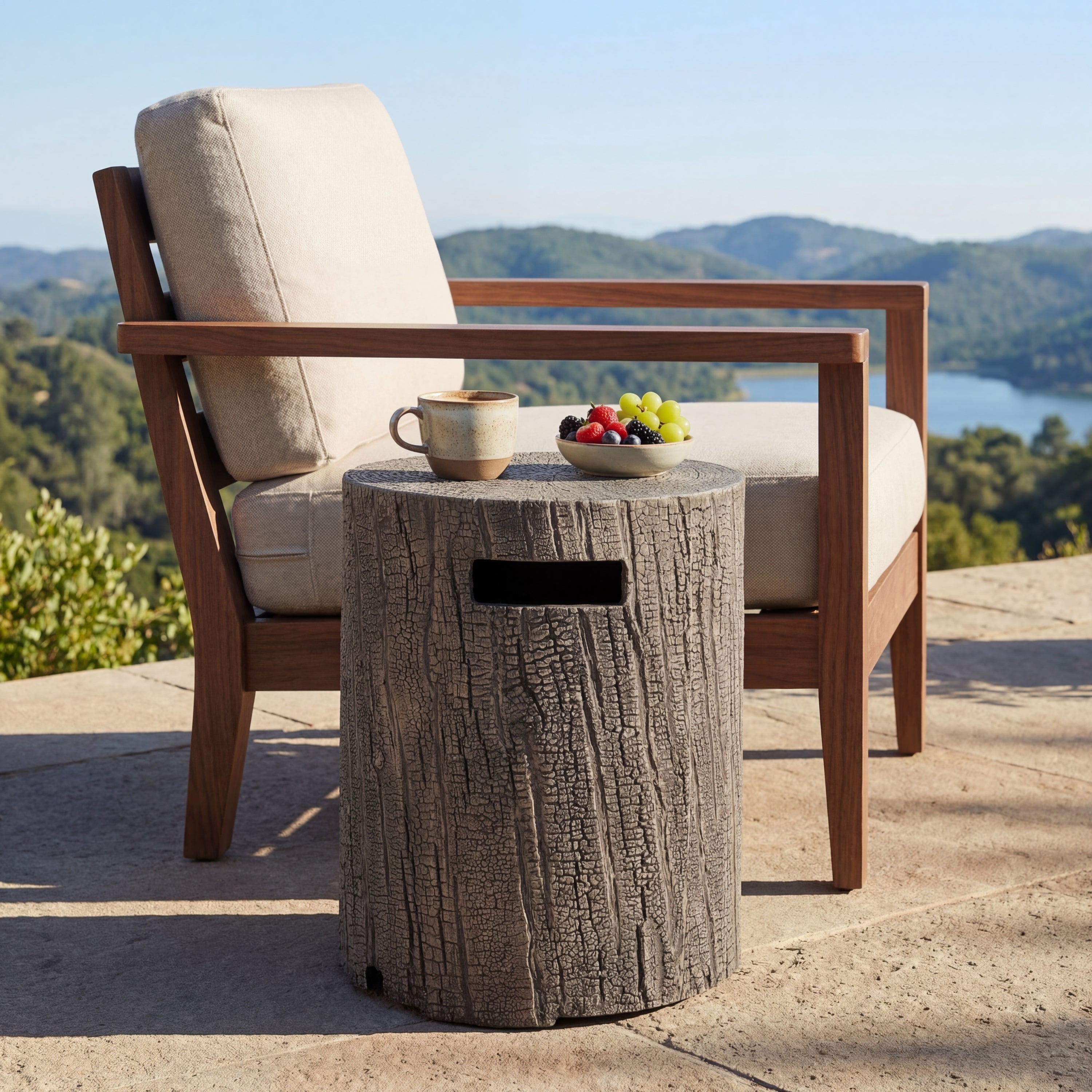 16x20 Inch MGO Propane Tank Holder Side Table, Light Grey
