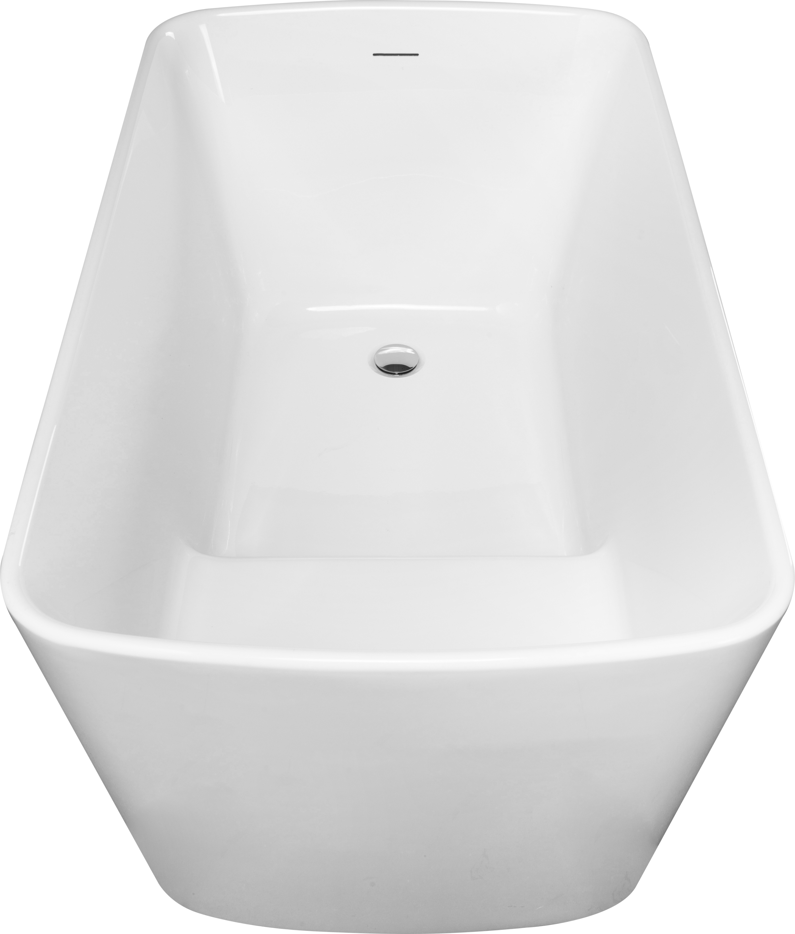 49in Acrylic Freestanding Soaking Bathtub, Square Japanese Sit-In, Chrome Drain