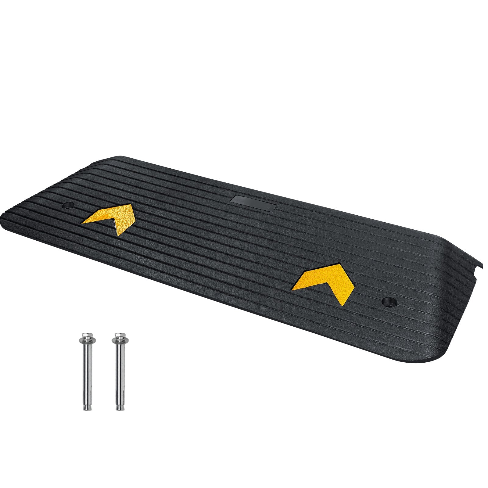 Threshold Ramp Rubber 2 In Non-Slip Beveled Edges Doorway 43.7x16 In Channel