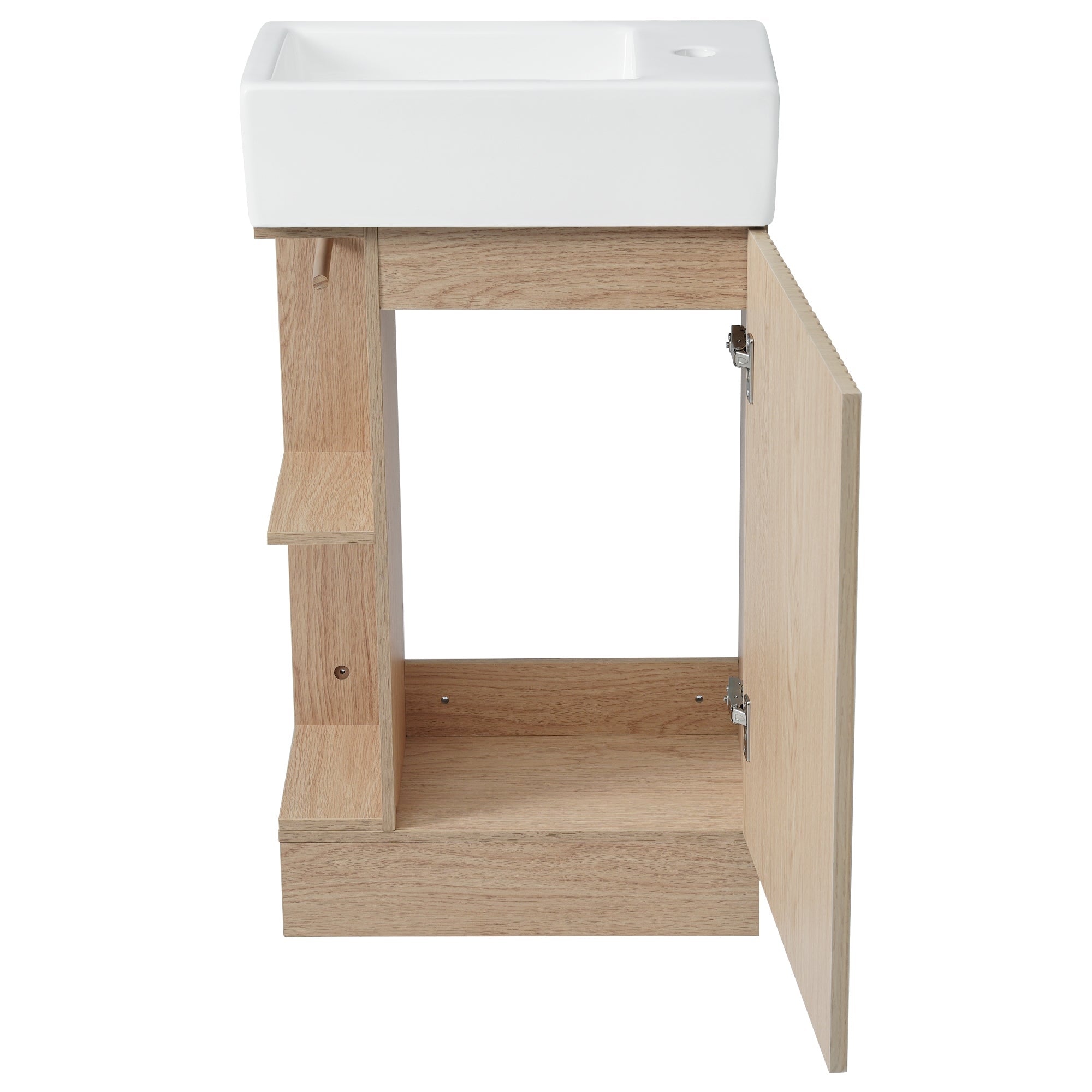 18.6' Bathroom Vanity with Sink, Bathroom Vanity Cabinet with Two-tier Shelf,...