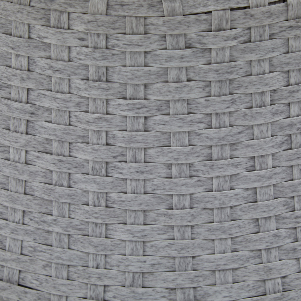 Modern Silver Grey Swivel Wicker Lounge Chair Set with PE Rattan and Iron