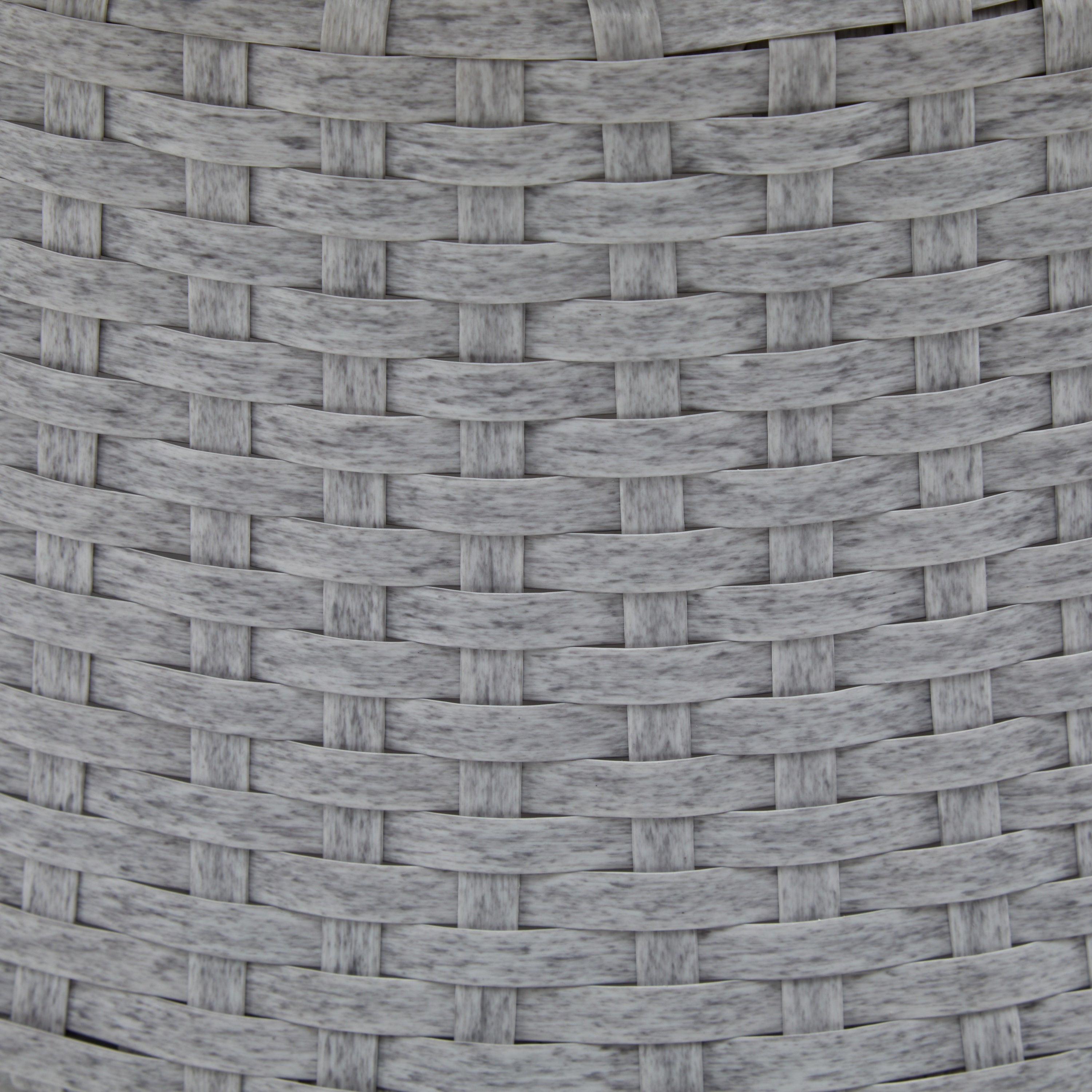 Modern Silver Grey Swivel Wicker Lounge Chair Set with PE Rattan and Iron
