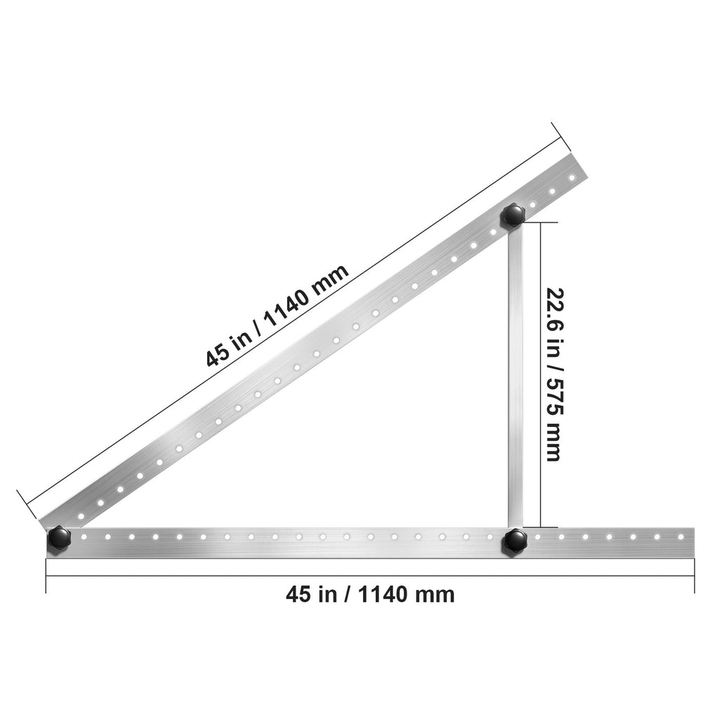 45-Inch Solar Panel Mount Brackets 0 - 90° Adjustable Tilt Brackets 2-Set