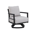 Outdoor Swivel Lounge Chair Aluminum Ember Black 360 Degree Modern
