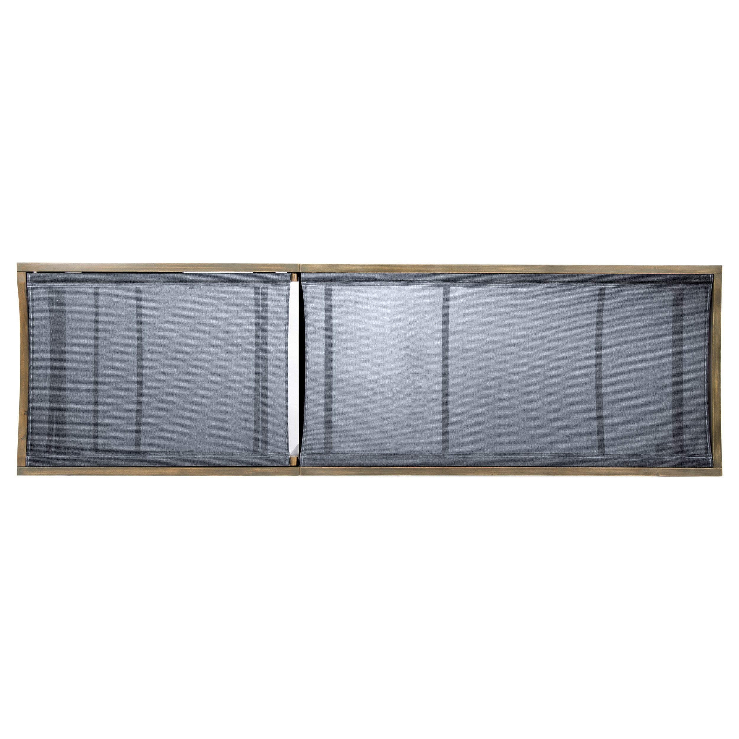 Outdoor Acacia Wood Chaise Lounge Gray Mesh 78.25x24