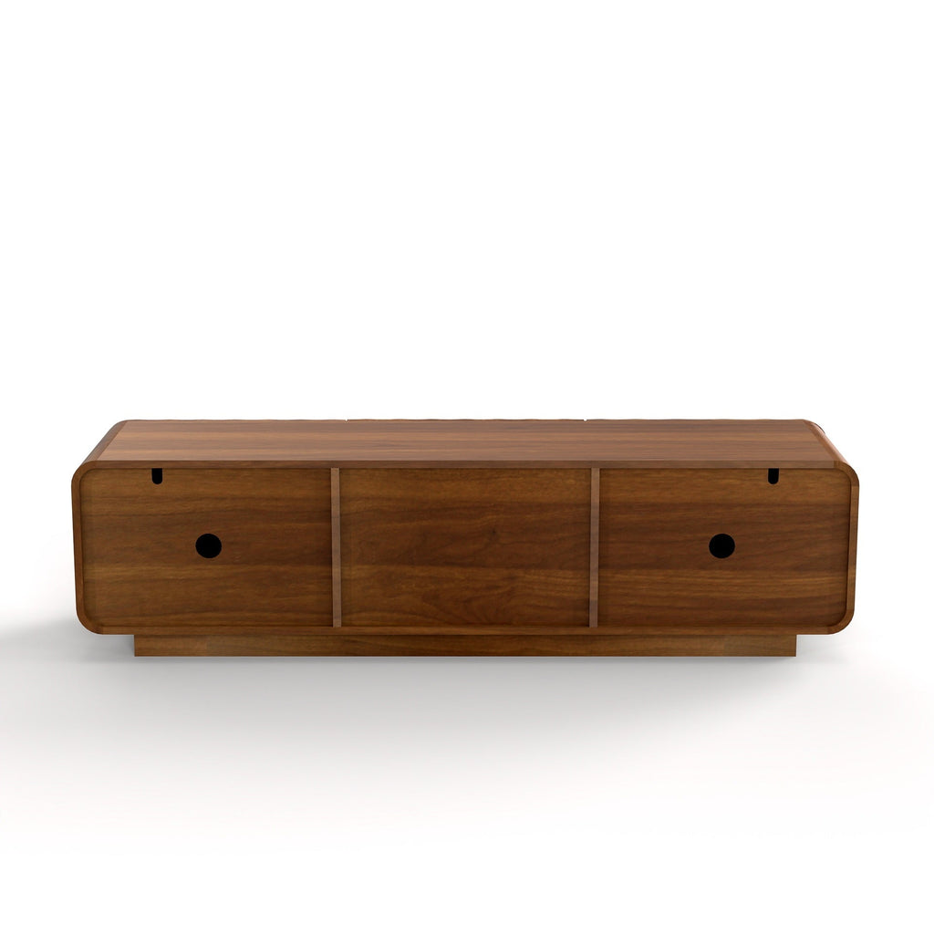 TV Stand Floating Base Spiral Wave Walnut for 60" TVs