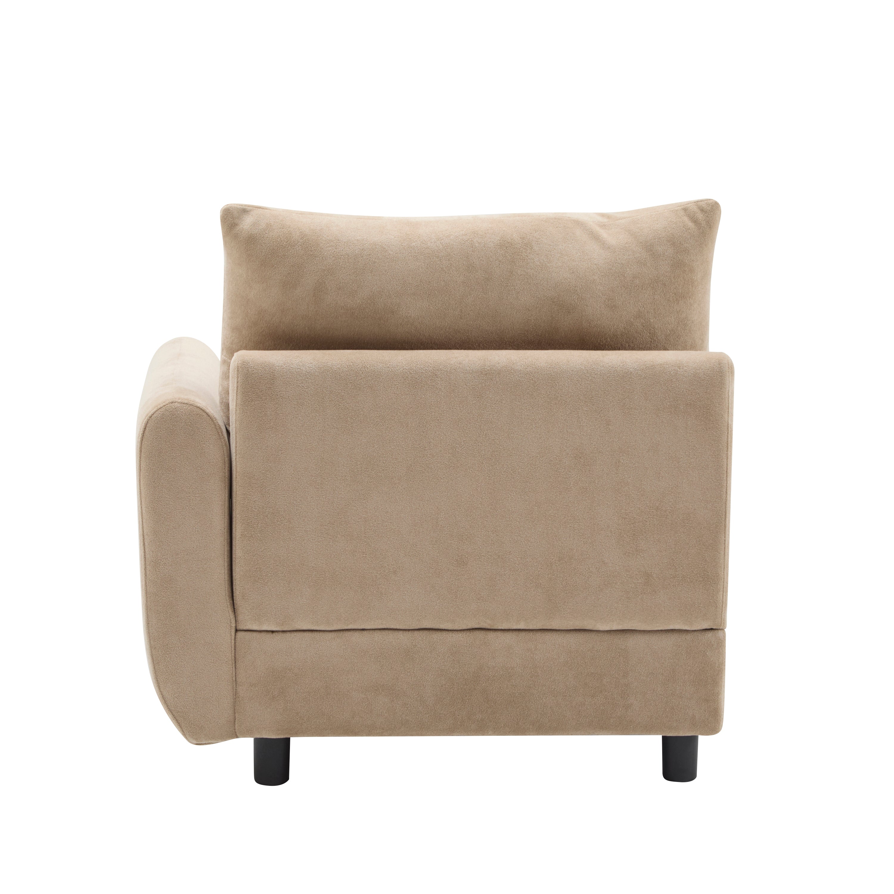 Sectional Sofa Modular Velvet Camel 2 Seat 69 In Eucalyptus Frame