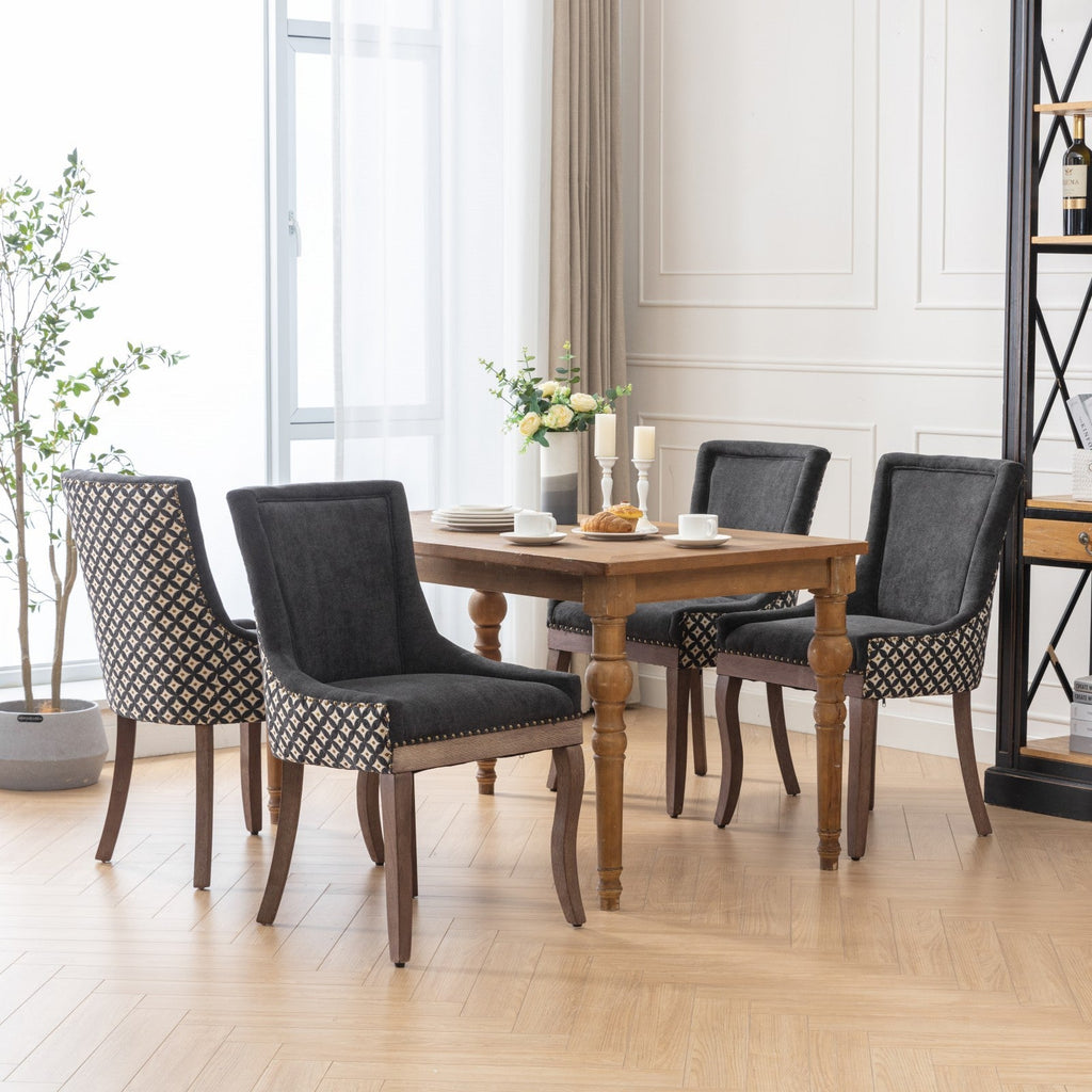 Ultra Side Dining Chair, Thickened fabric chairs with neutrally toned solid