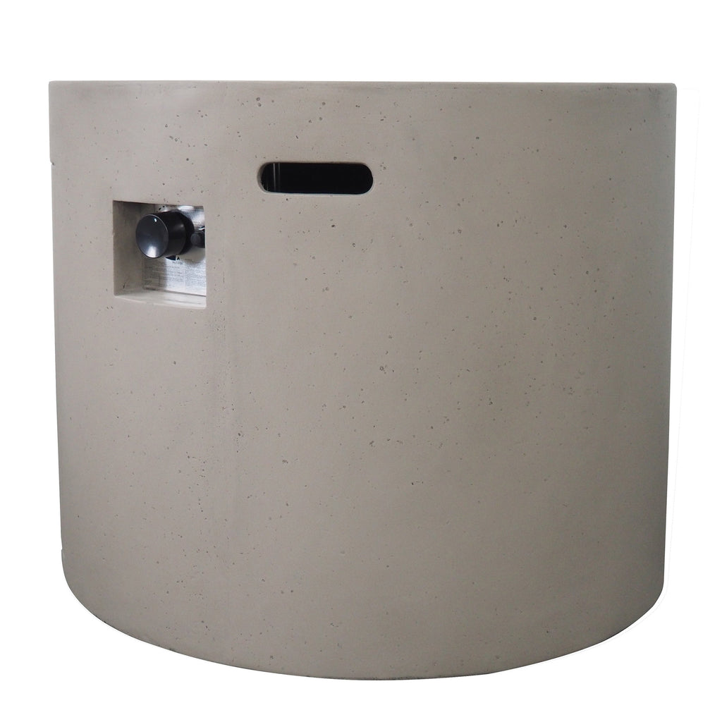 Light Grey Magnesium Oxide 31 in Round Fire Pit with 40,000 BTU for Patio Use