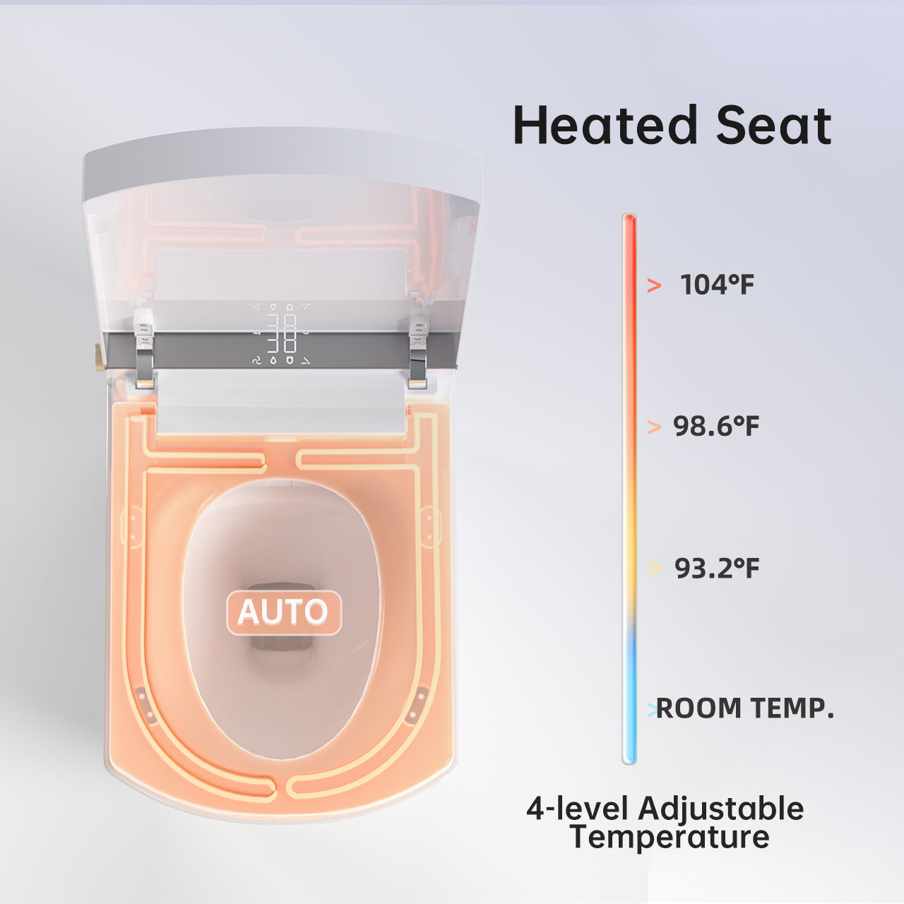 Modern integrated Smart toilet, Auto Open/Close lid, temperature heating seat...