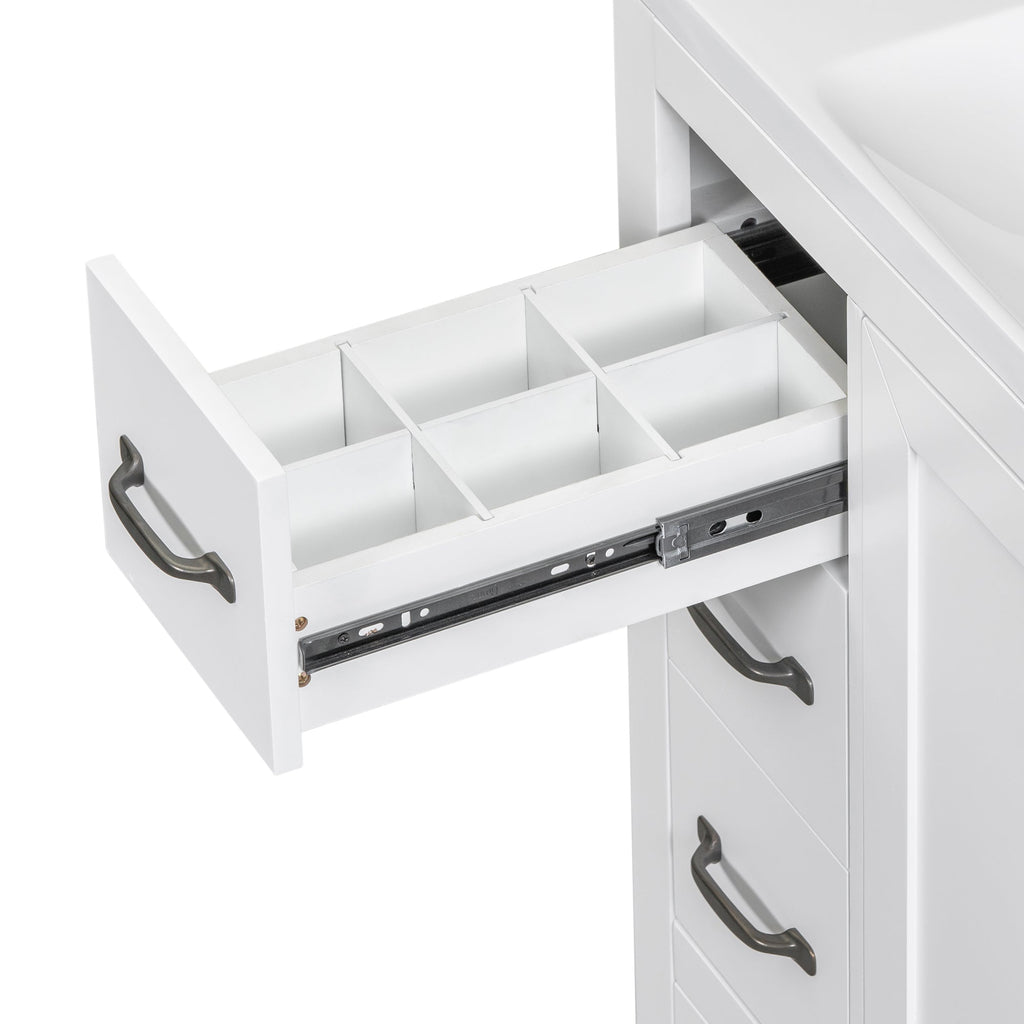 36' Bathroom Vanity with Sink Combo, Six Drawers, Multi-Functional Drawer Div...