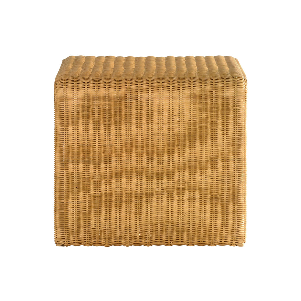 Square Woven Rattan End Table, Natural