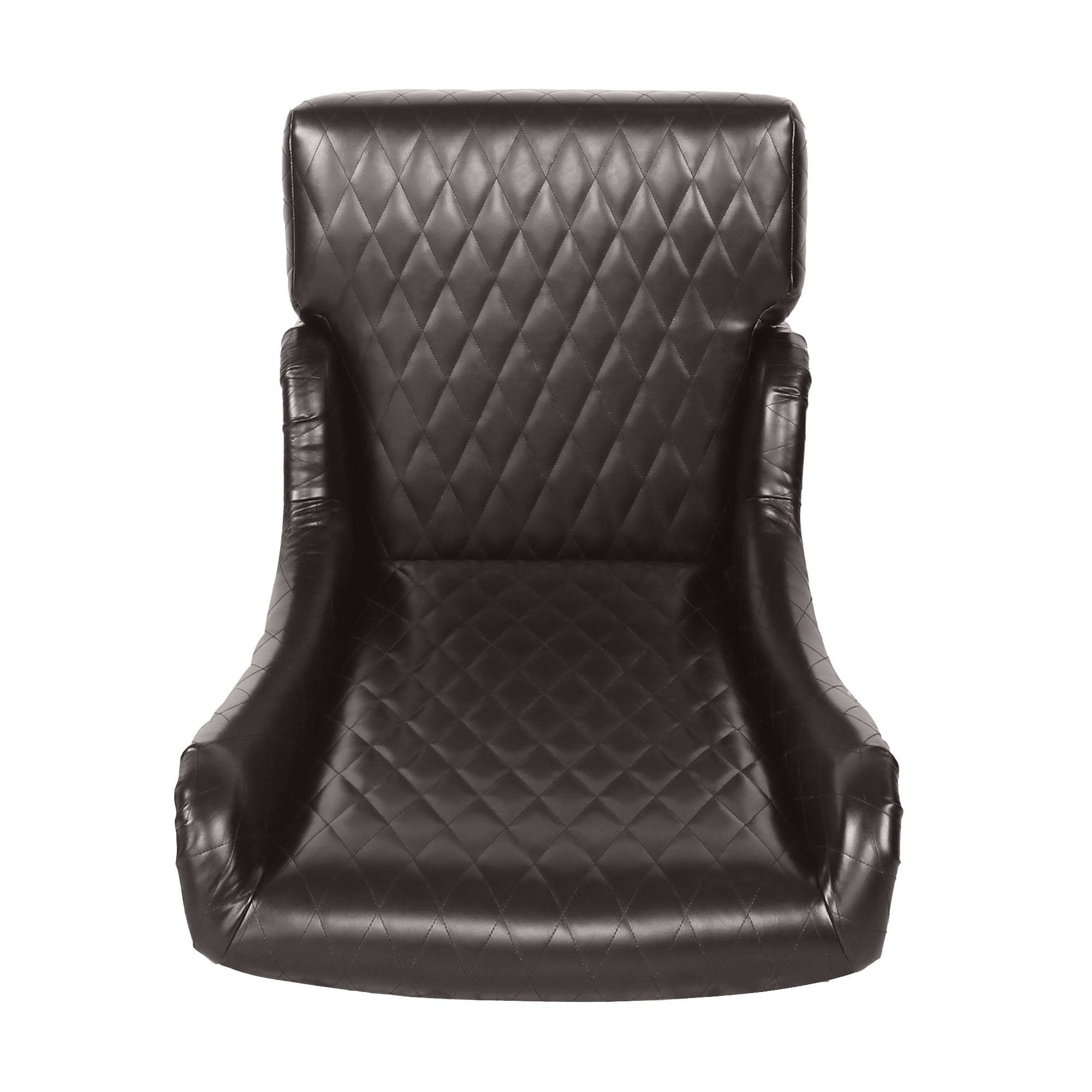 Accent Chair Wingback PU Leather Dark Brown High-Back Birch Legs 220 LB