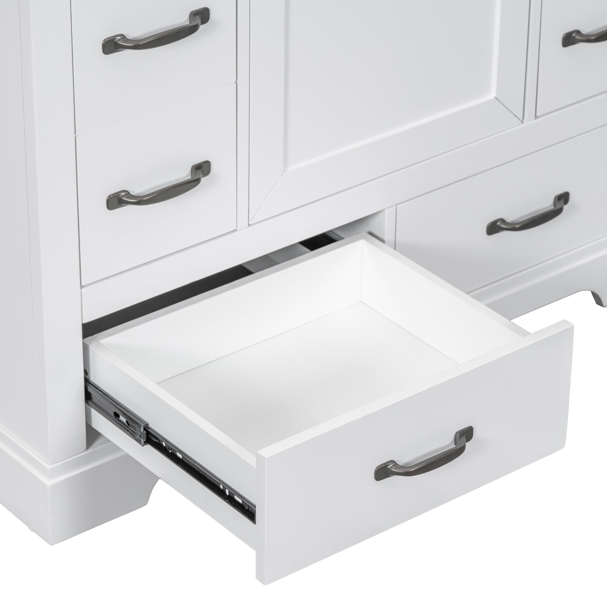 36' Bathroom Vanity with Sink Combo, Six Drawers, Multi-Functional Drawer Div...