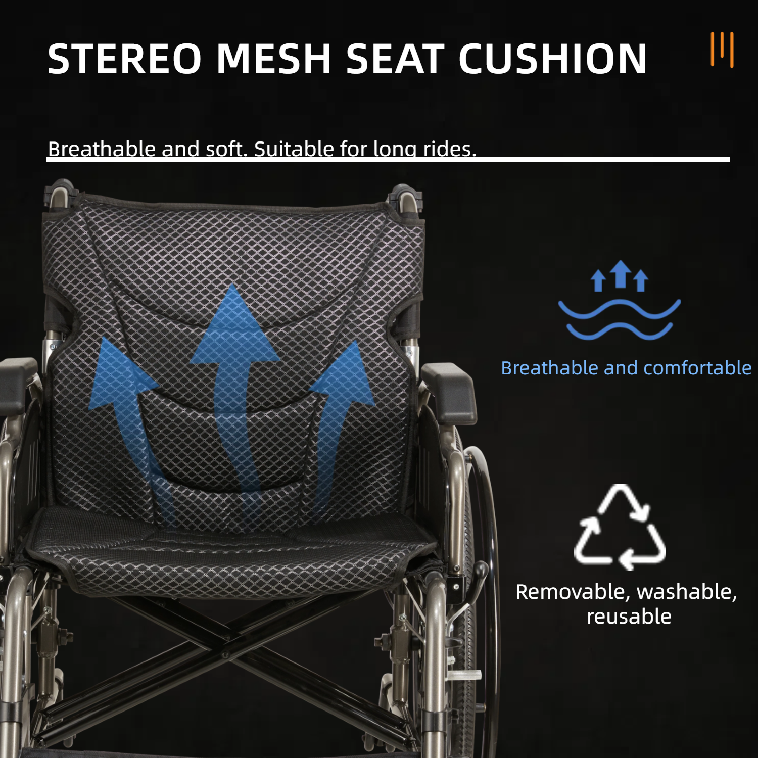 Wheelchair Manual Transport Folding Aluminum 18 In Seat 275 LB Dark Gray