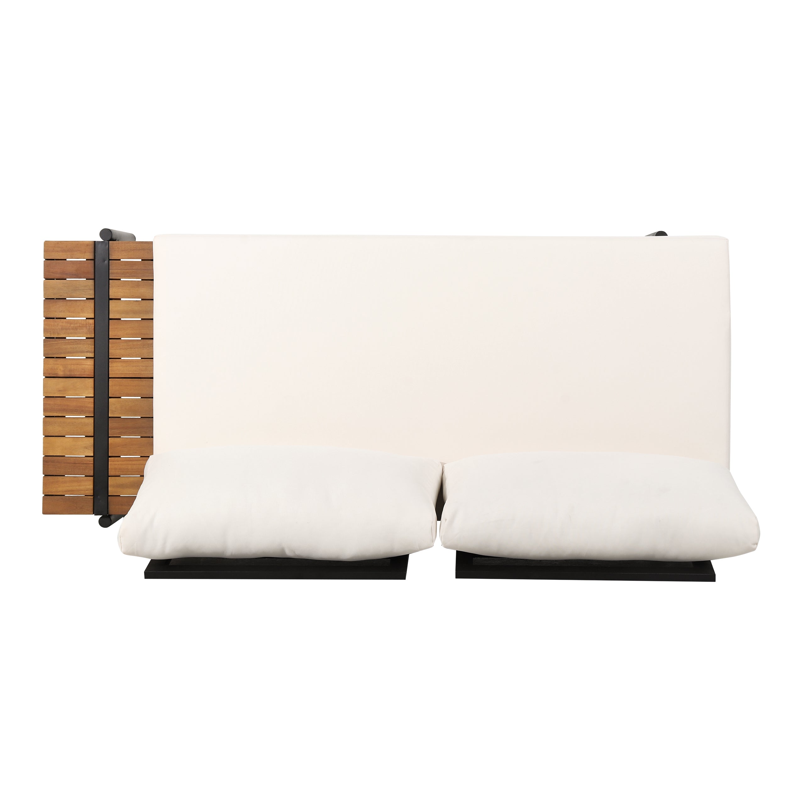 Outdoor Sectional Set Acacia Wood 4 Piece Seats 5