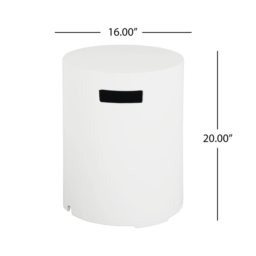 16x20 Inch MGO Propane Tank Holder Side Table, White
