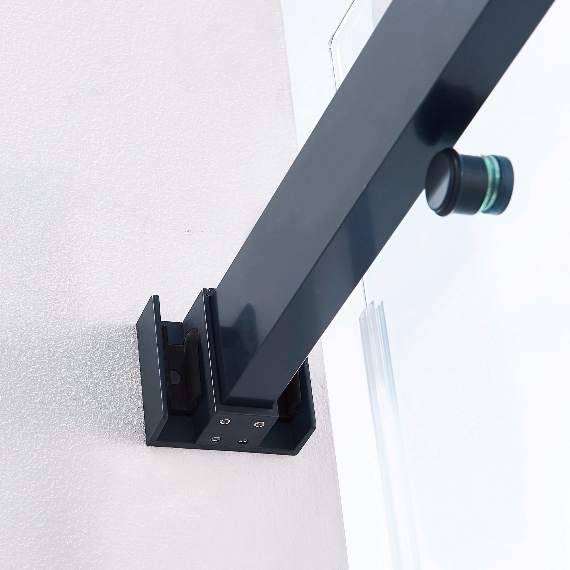 56-60in W x 60in H Frameless Double Sliding Tub Shower Door, Matte Black, 8mm