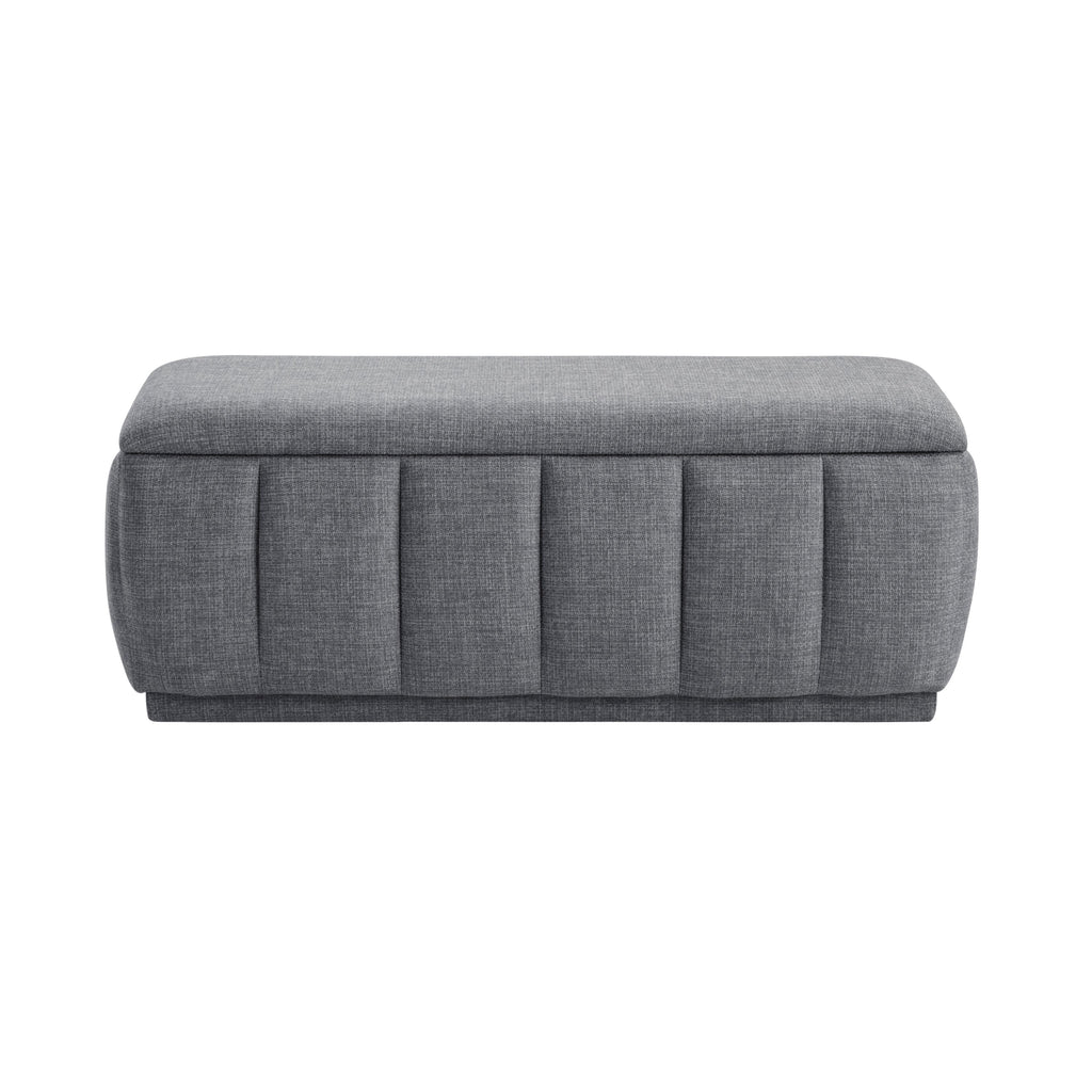 Storage Bench Modern Fabric Gray Plywood Frame No Assembly 47x18x18 In 300 LB
