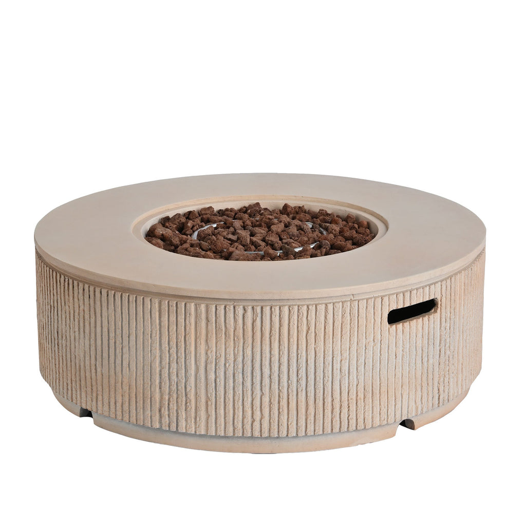 Fire Pit Propane Round MGO 50000 BTU with Tank Cover Table 38.19 In