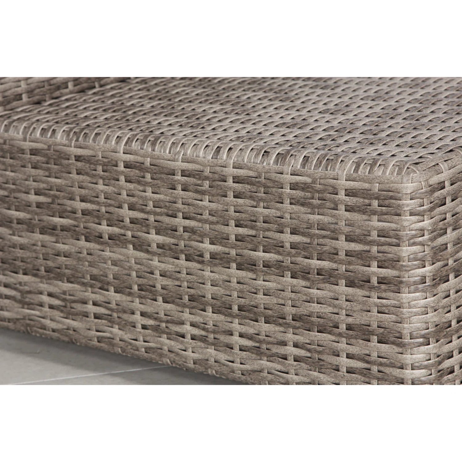 Outdoor Sectional Patio Set Wicker Gray Brown 7 Piece with Glass Table Seats 4
