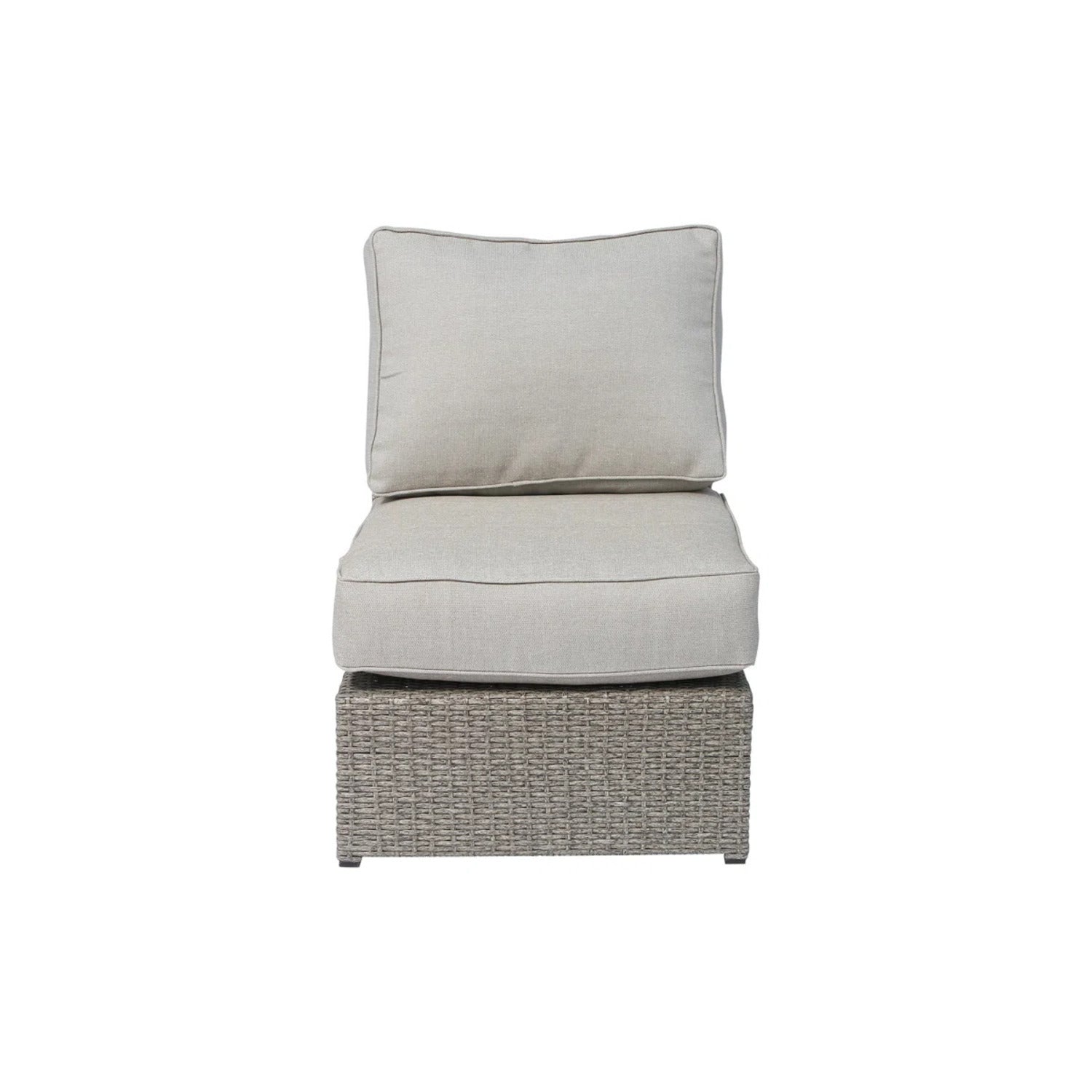 Outdoor Sectional Set HDPE Wicker Aluminum Gray 6 Piece Seats 4 1500 LB