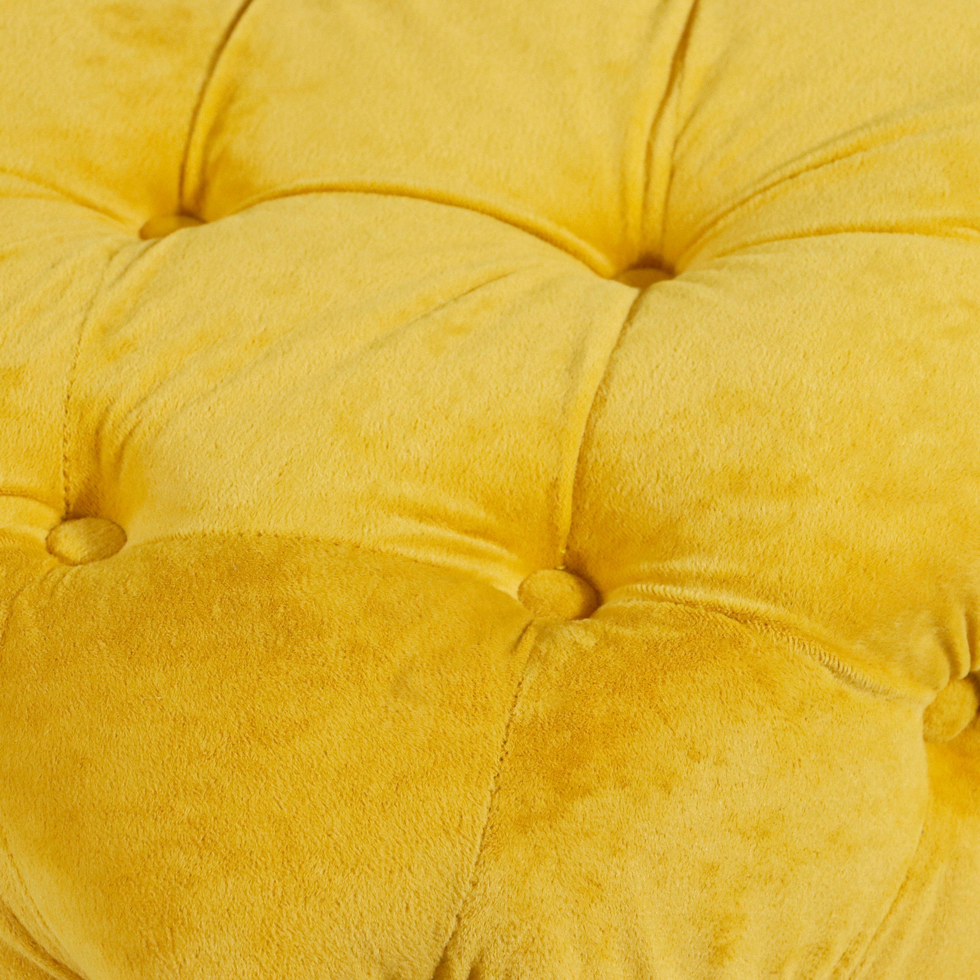 Yellow Modern Velvet Upholstered Ottoman Small Cube 18.11x18.11x18.9