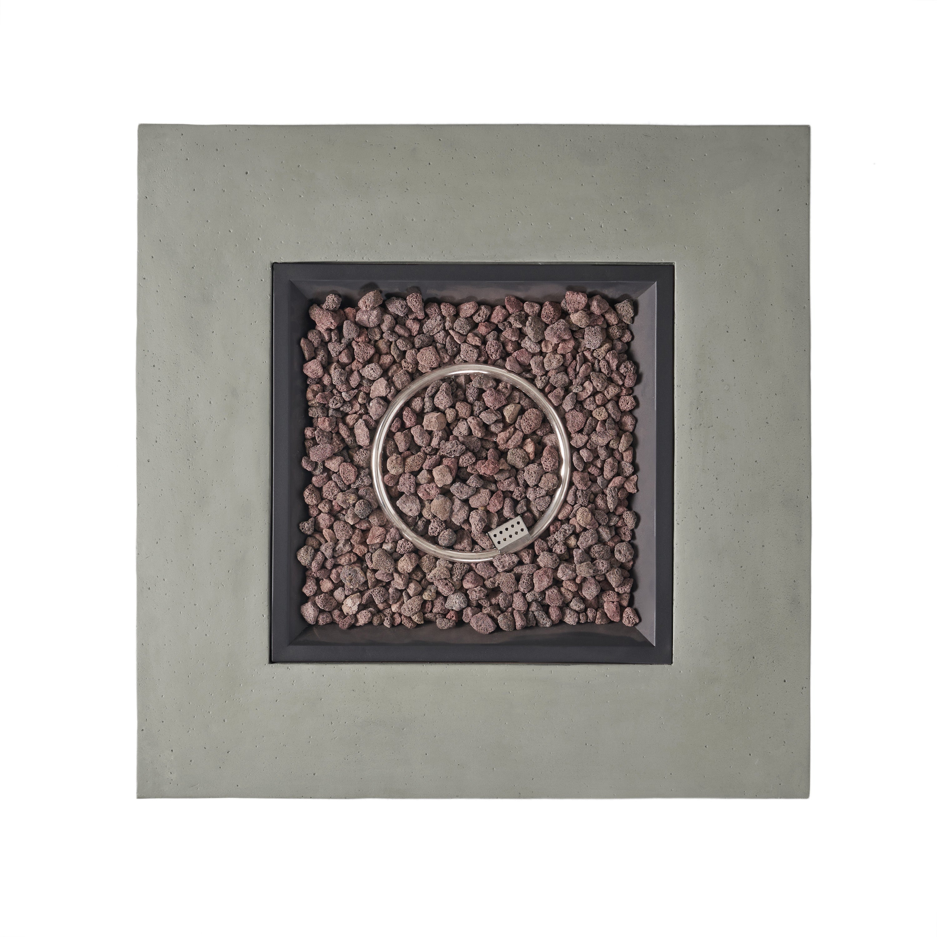 Contemporary 50,000 BTU Square MgO Fire Table with Clean Lines in Light Grey