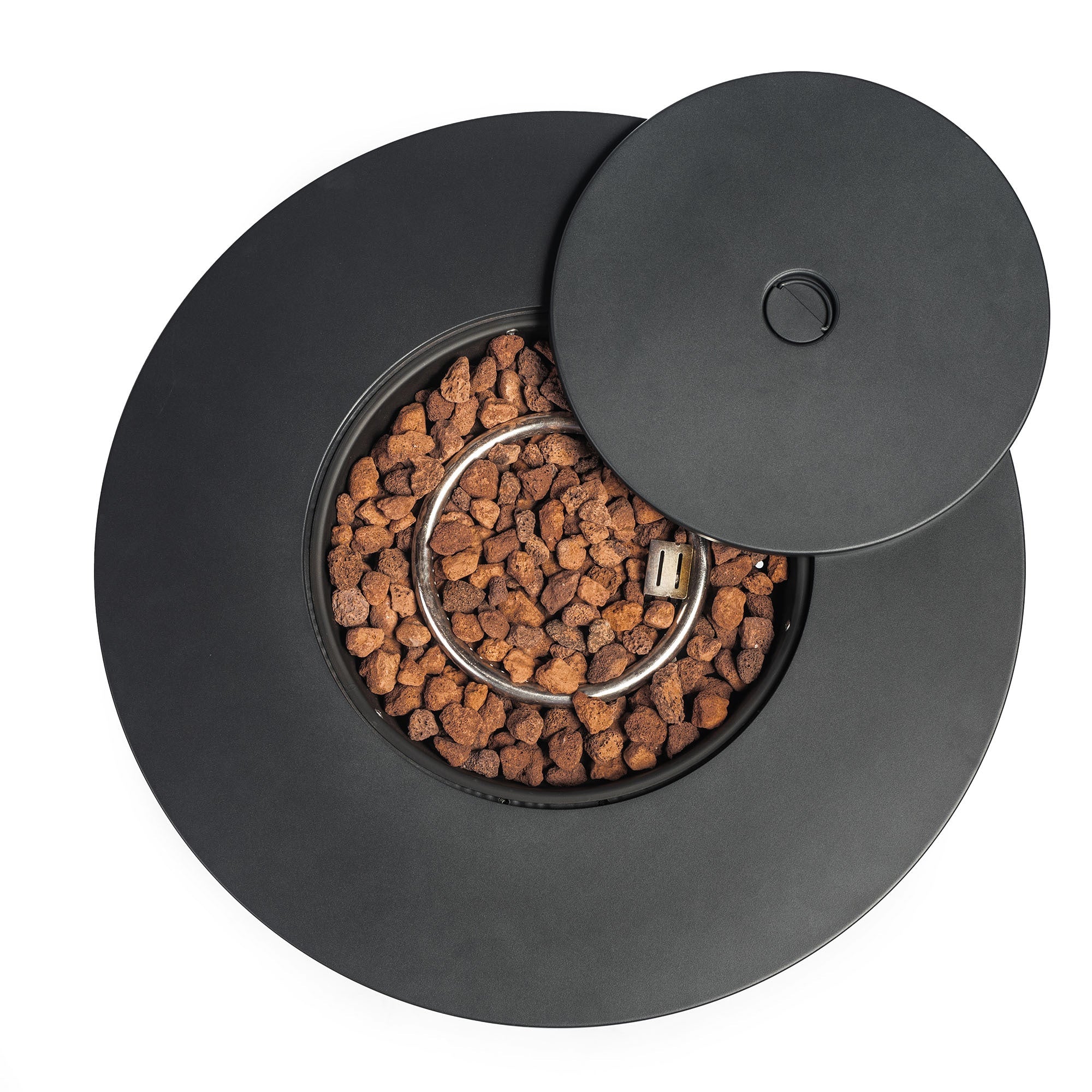 30 Inch Round Propane Gas Fire Pit Table 50000 BTU, Black