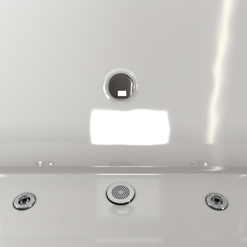 67' Rectangle Acrylic Whirlpool Bathtub Freestanding Soaker Tub Chrome Drain cUPC