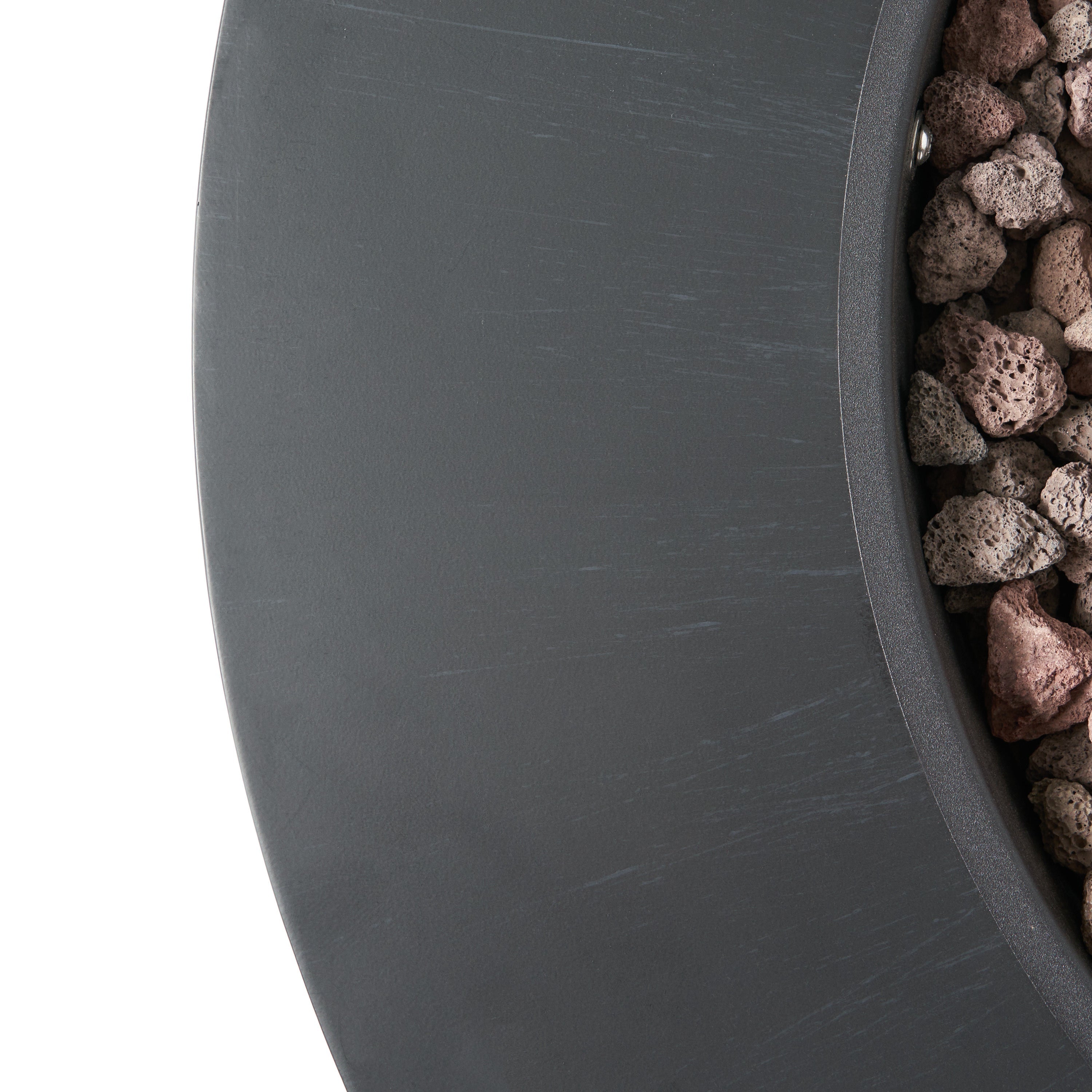 Modern Iron Propane Fire Pit, 32' Round, 40,000 BTU, Dark Grey Finish