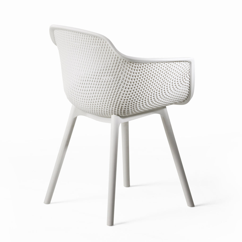 Accent Chair Minimalist White Polypropylene Diamond 24
