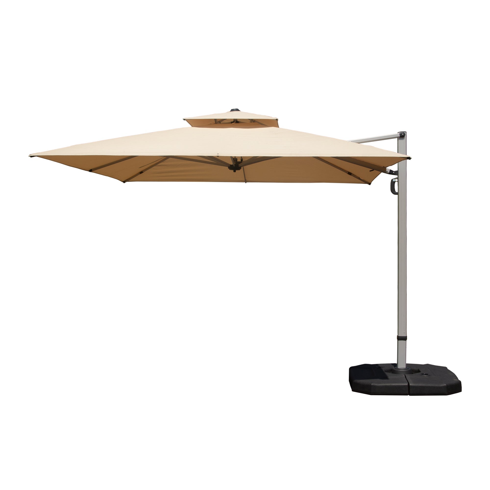 9 Ft Cantilever Patio Umbrella Tilt Aluminum Beige 360 Rotation