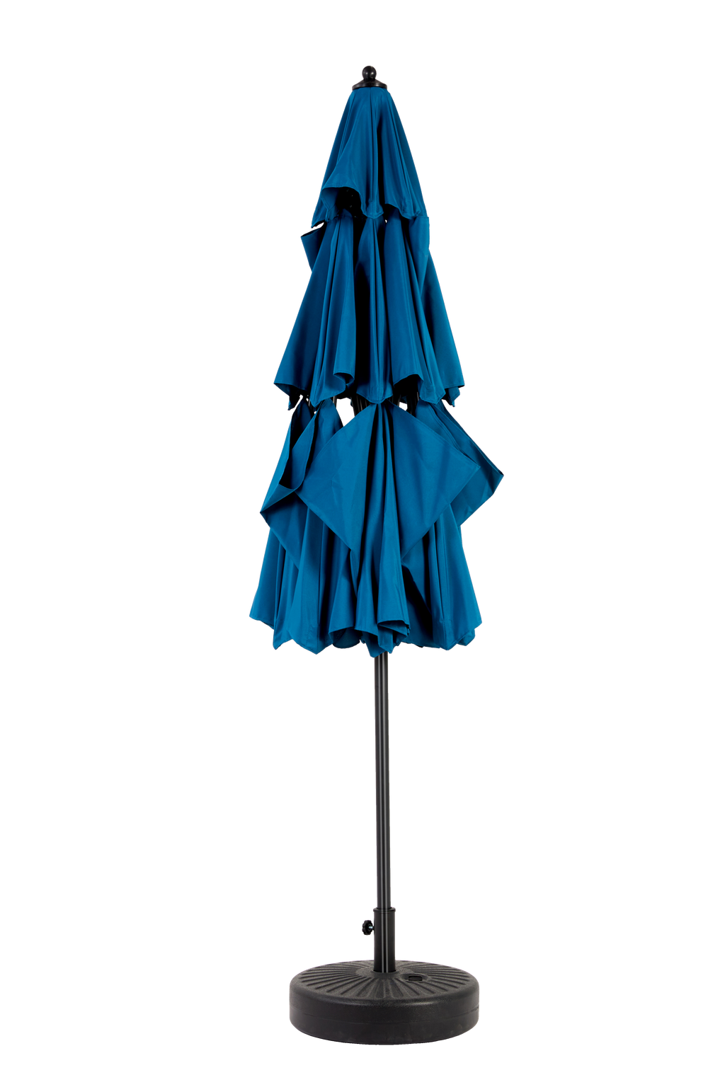 Patio Umbrella Auto Tilt 3 Tier Aluminum Dark Blue 10 Ft Crank