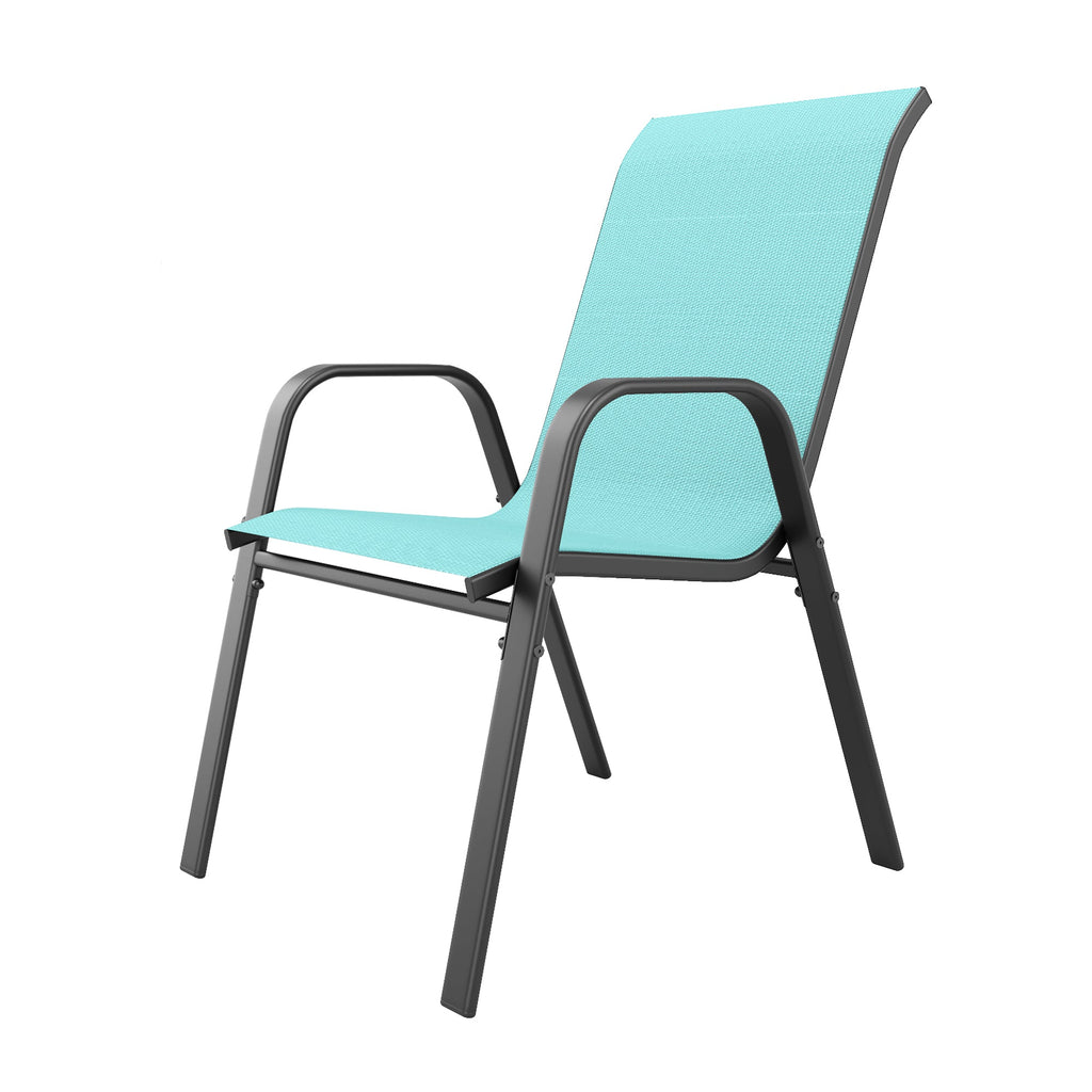 Outdoor Dining Chair 4-Piece Set - Wide Seat 350 lbs Capacity - Waterproof &