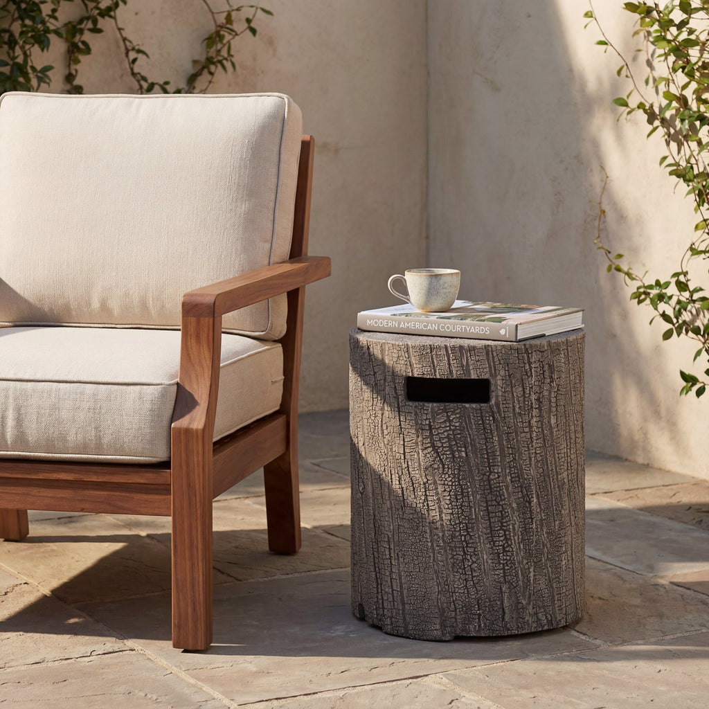 16x20 Inch MGO Propane Tank Holder Side Table, Light Grey