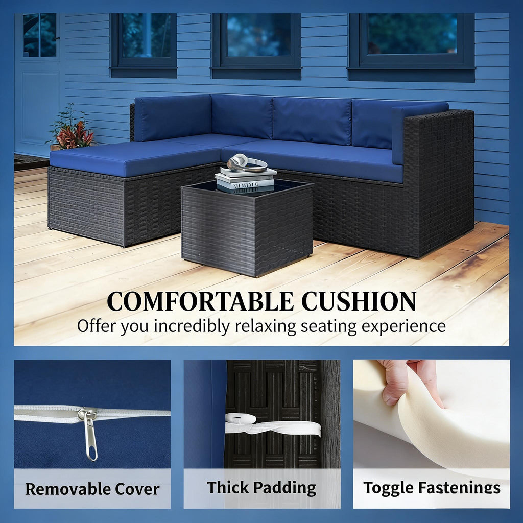 Comfortable Conversation Furniture Set,3 Piece Outdoor Furniture Set