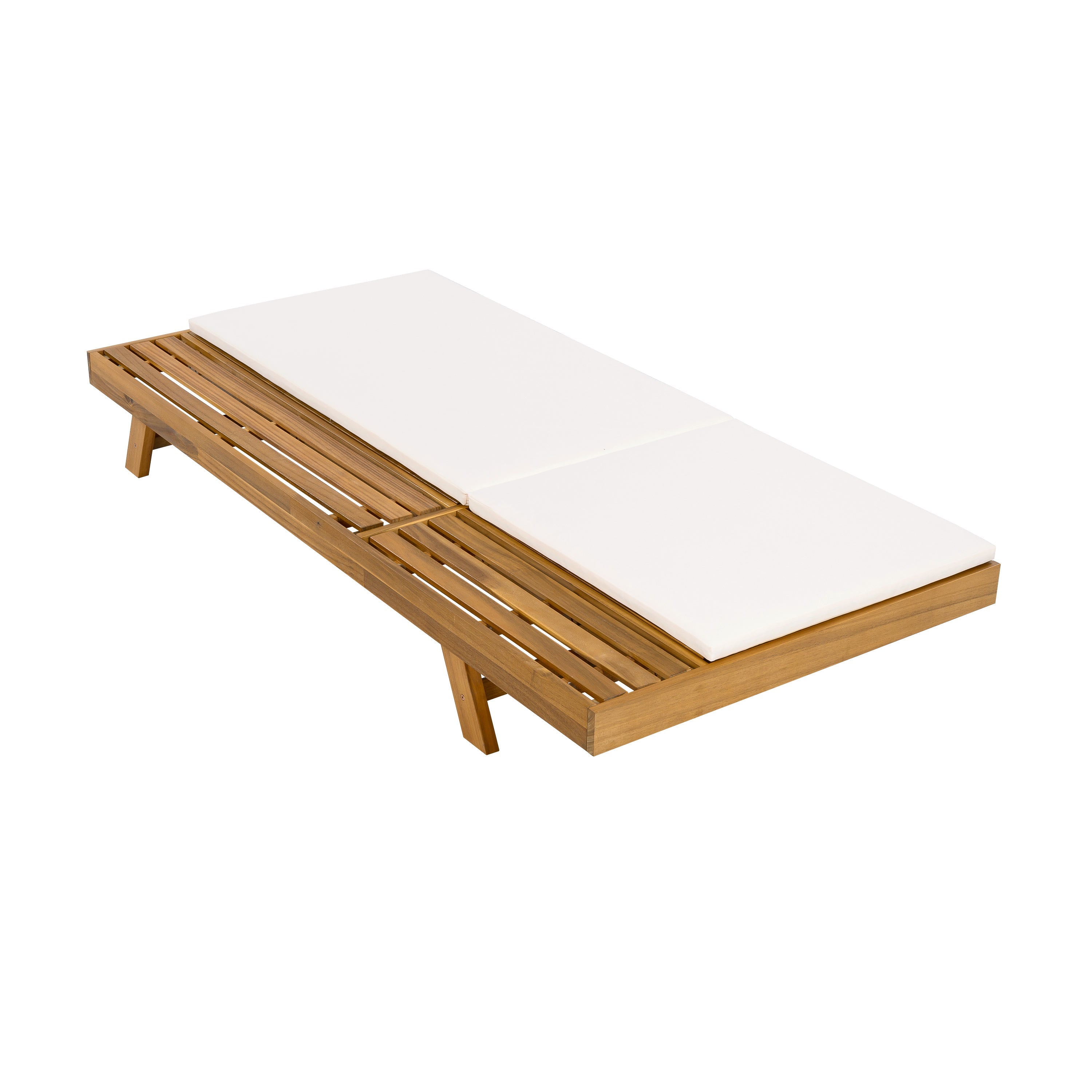Outdoor Chaise Lounge Acacia Wood 79" 4-Position