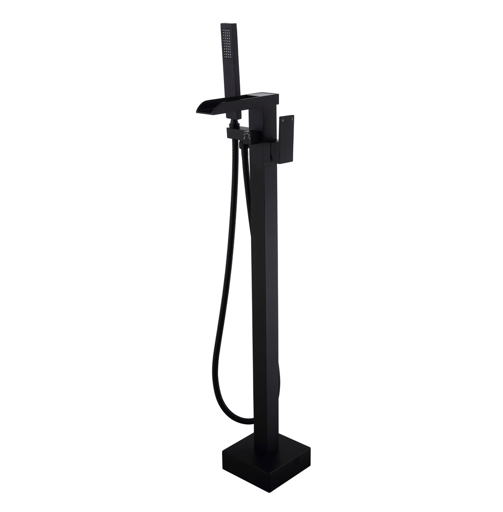 Floor Mounted Tub Faucet High Flow Freestanding Tub Filler with Handheld Shower Head