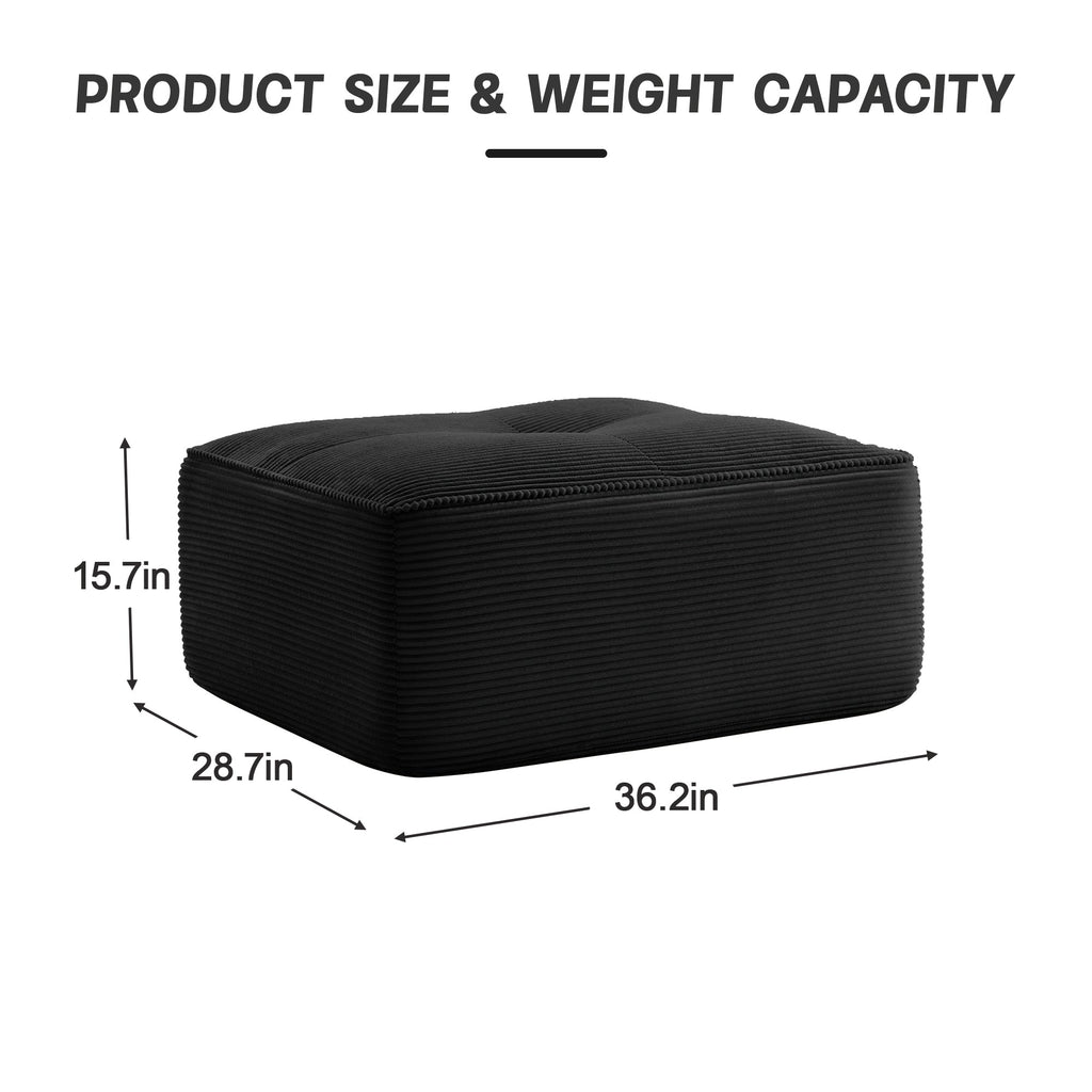 Ottoman Corduroy - Black