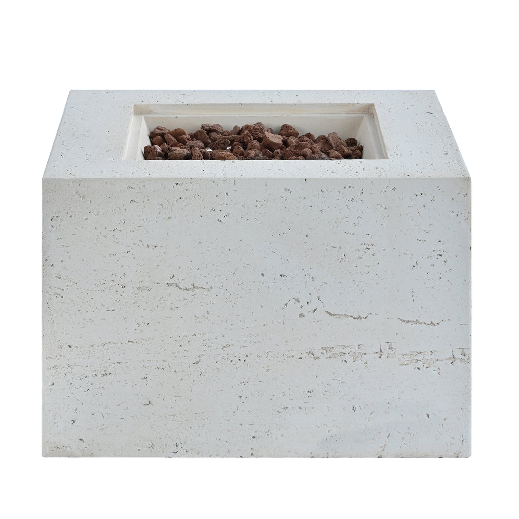 Propane Fire Pit Square MGO 40000 BTU 24" with Side Table Cover