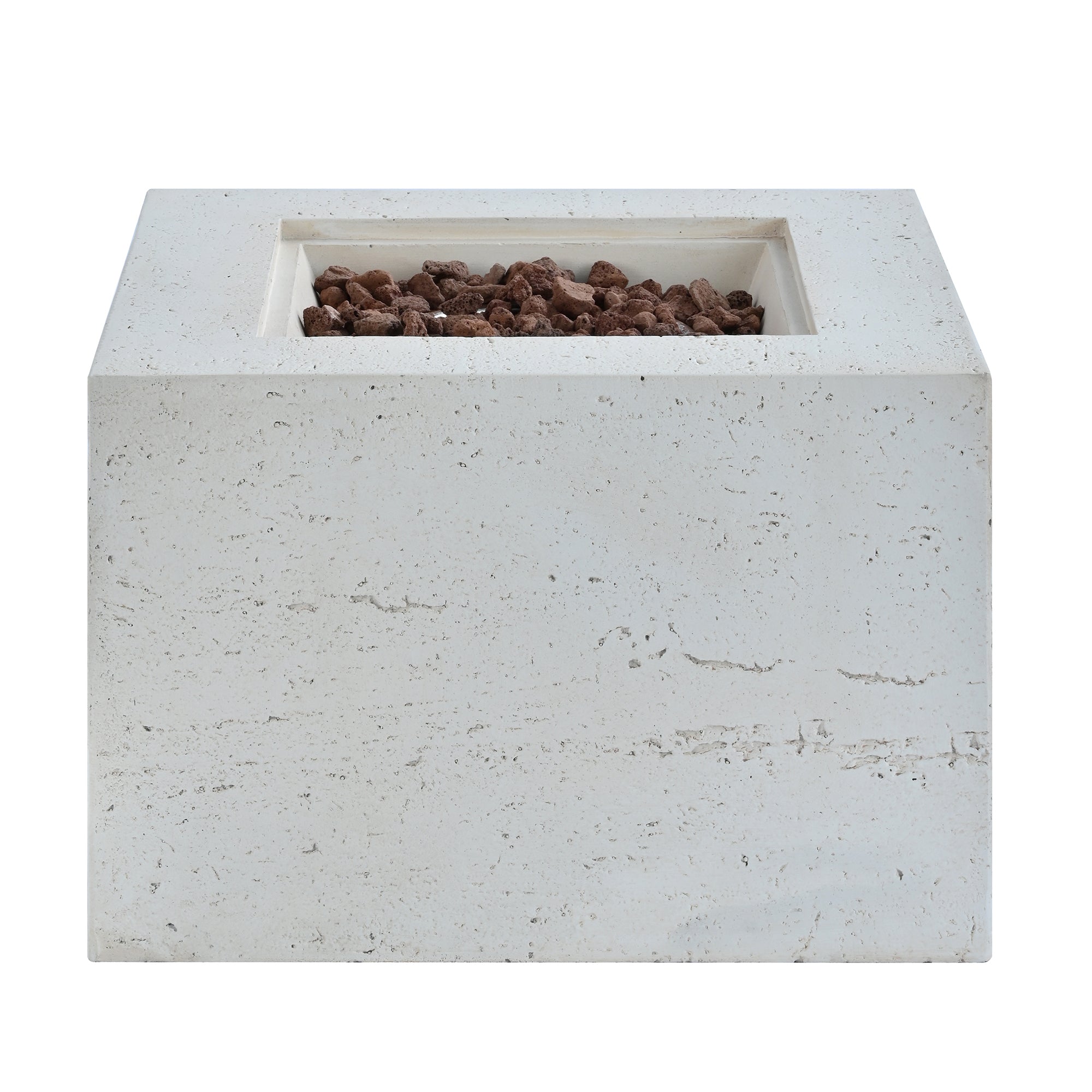 Propane Fire Pit Square MGO 40000 BTU 24" with Side Table Cover