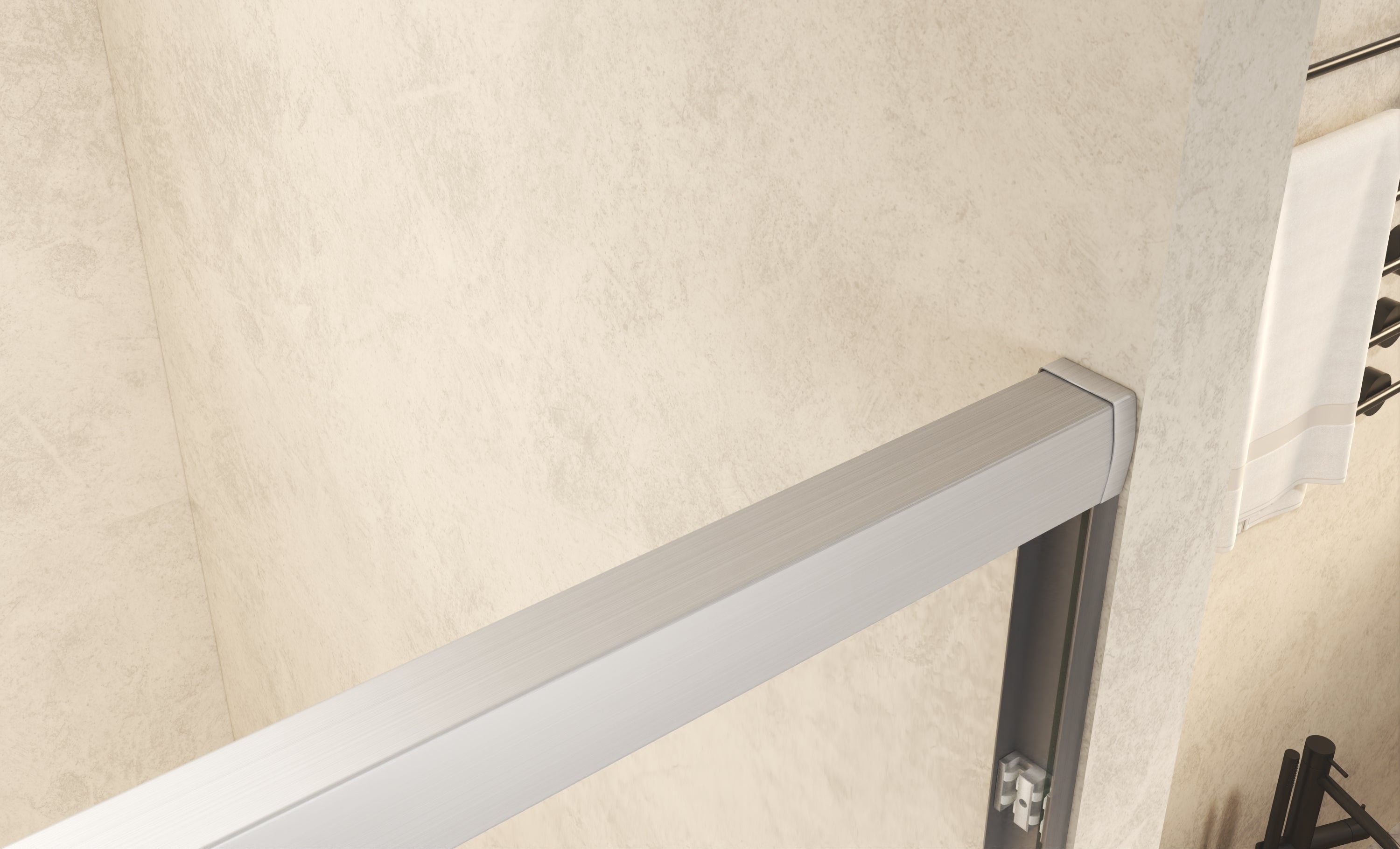 56-60in x 72in Aluminum Frame Double Sliding Shower Door, Brushed Nickel, 6mm