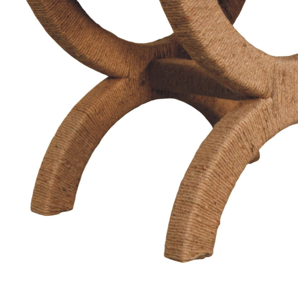 Artisan Furniture Solid Wood Rattan Arch Bench