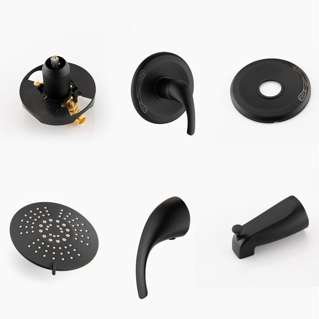 Single Handle Tub Spout and 5-functions Shower Head Set (Valve Included)