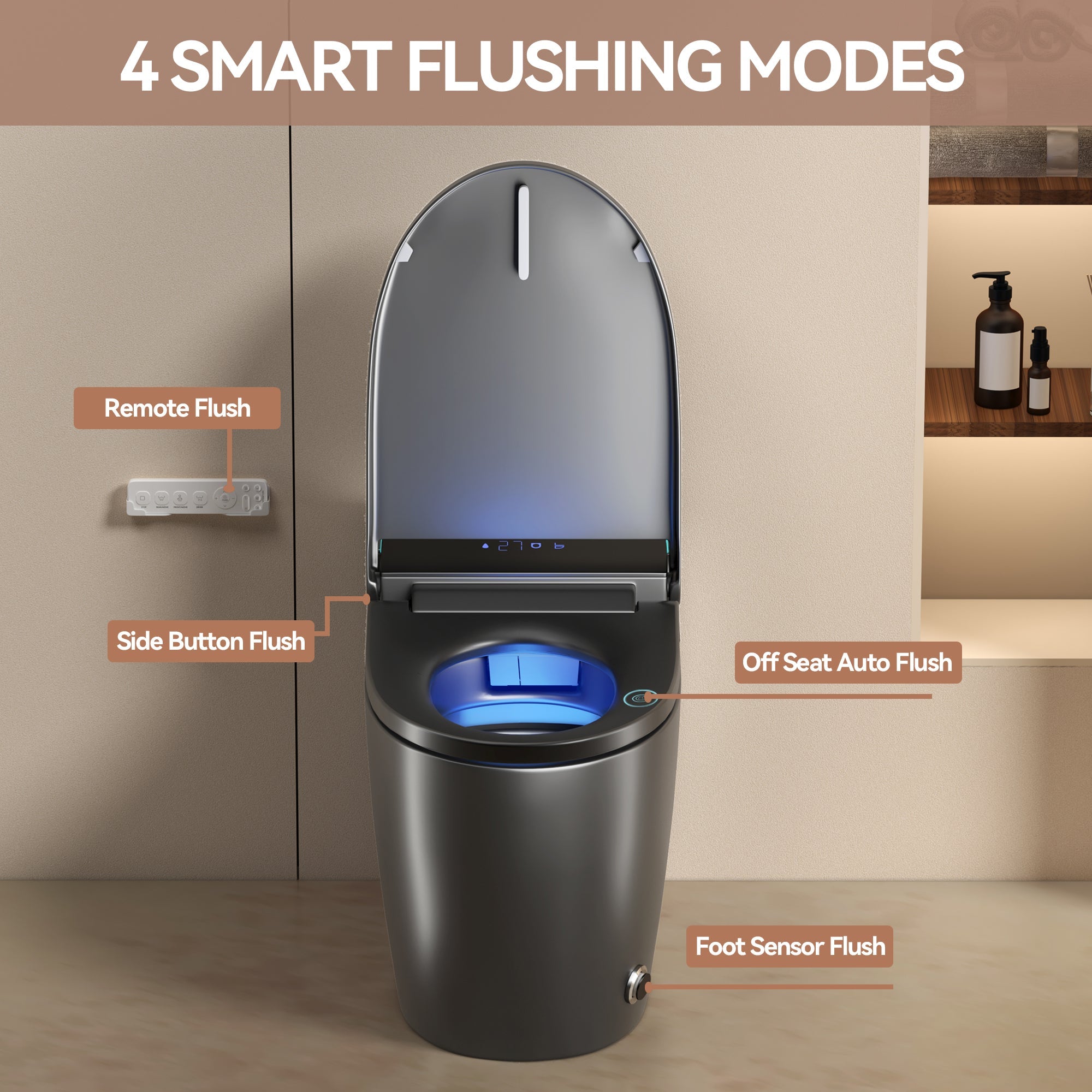 Unique Smart Toile,  One Piece Toilet with Bidet Built In,Intelligent Toilet ...