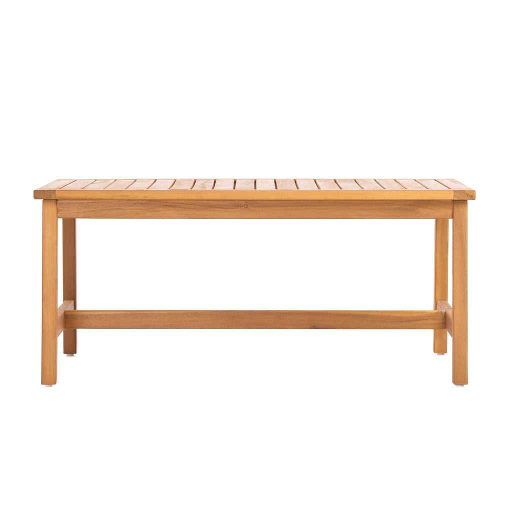 Outdoor Sofa Set Acacia Wood Textilene Teak Beige 4 Piece Seats 4