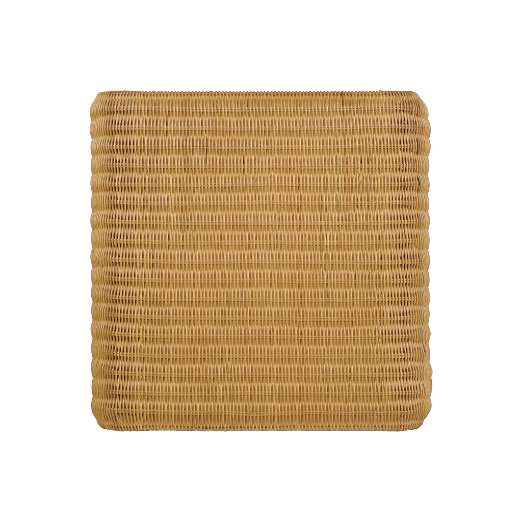 Square Woven Rattan End Table, Natural