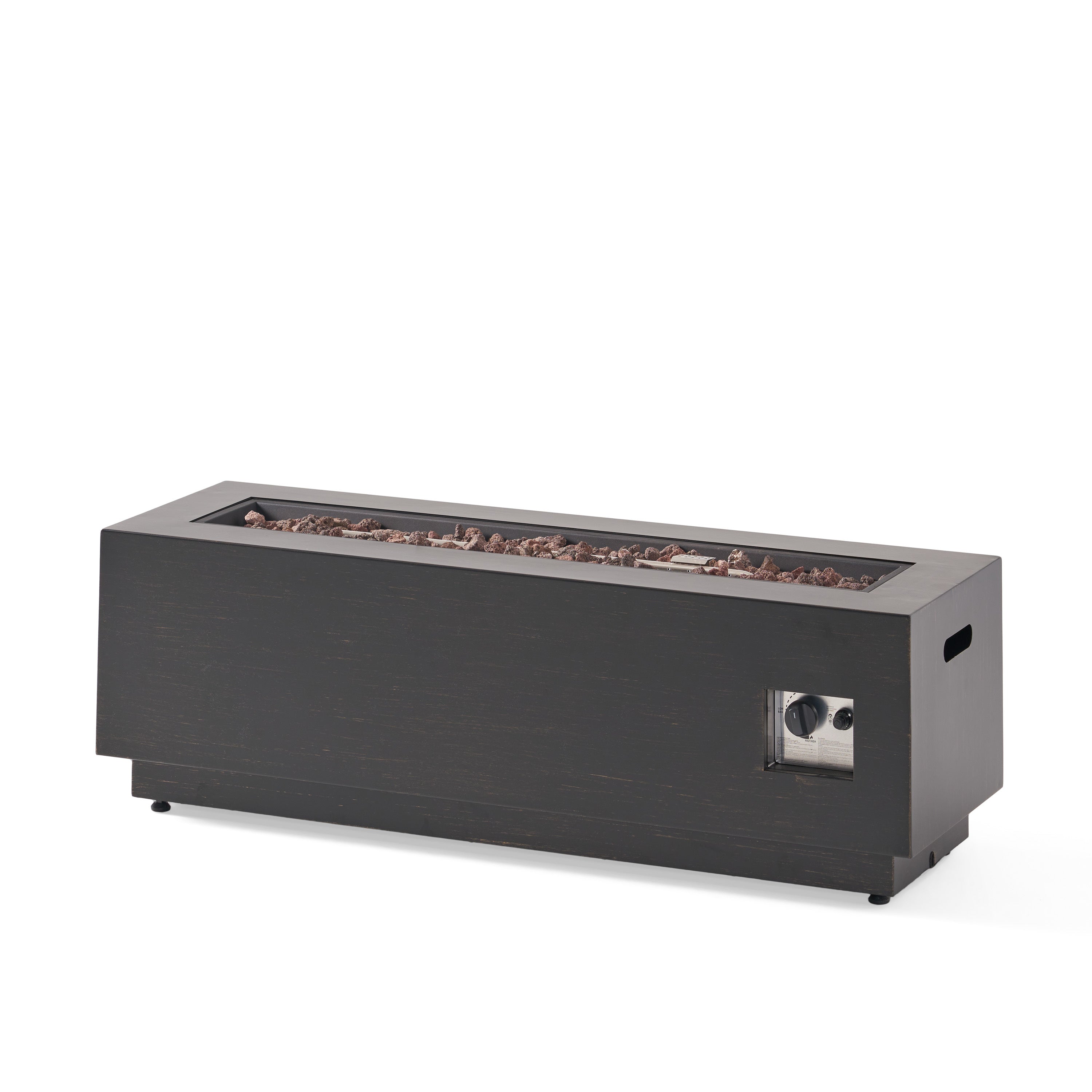 RECTANGULAR IRON FIRE PIT 50,000 BTU WITH TANK HOLDER